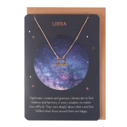 Libra Zodiac Necklace Card